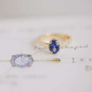 Oval Tanzanite Engagement Ring