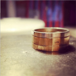 Mixed Gold Wedding Band