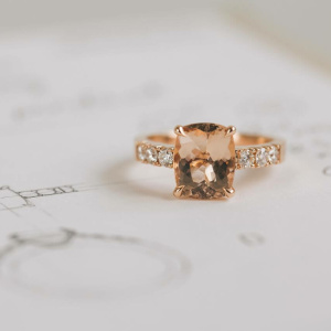 Morganite and Diamond Rose Gold Ring
