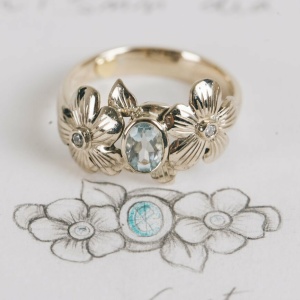 Forget Me Not Memorial Ring